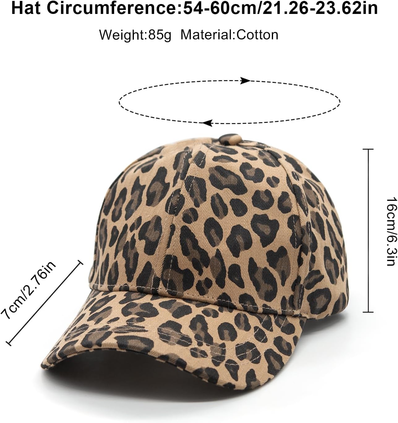 YAMEIZE Leopard Print Hat for Women Men Vintage Adjustable Cheetah Print hat Baseball Cap Trucker Hat Outdoor