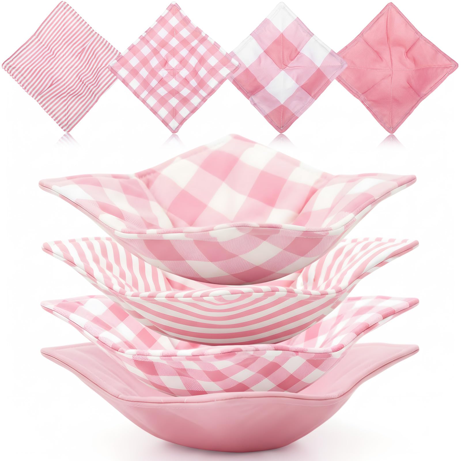 Bol à micro-ondes manique coton rose pour assiette cuisine et soupe chaude