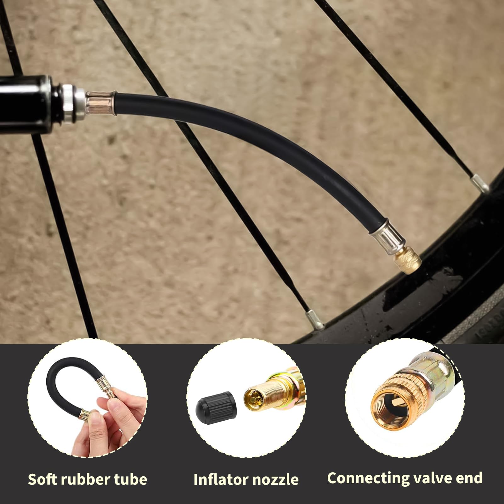 8 Pezzi Prolunga Valvola Pneumatico, Estensione Valvola Pneumatico, Prolunga Valvola Angolare 45° 90° 135°, Adattatore Gonfiaggio Rame e Gomma, con 6 Tappi in Metallo, per Auto Moto Camion Bici Camper