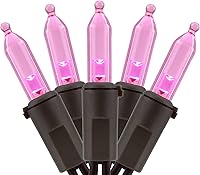 Vista 13 de YULETIME Juego de 200 luces LED rosas de Navidad, 66 pies, cable blanco, certificado UL, grado comercial, juego de luces navideñas