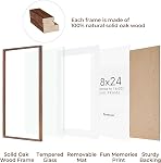 18x24 Post Frames, Solid Oak Wood Picture Frames, 18 x 24 Wood Picture Frame Wall Mounted, Tempered Glass, 18x24 Frame Matted to 16x20