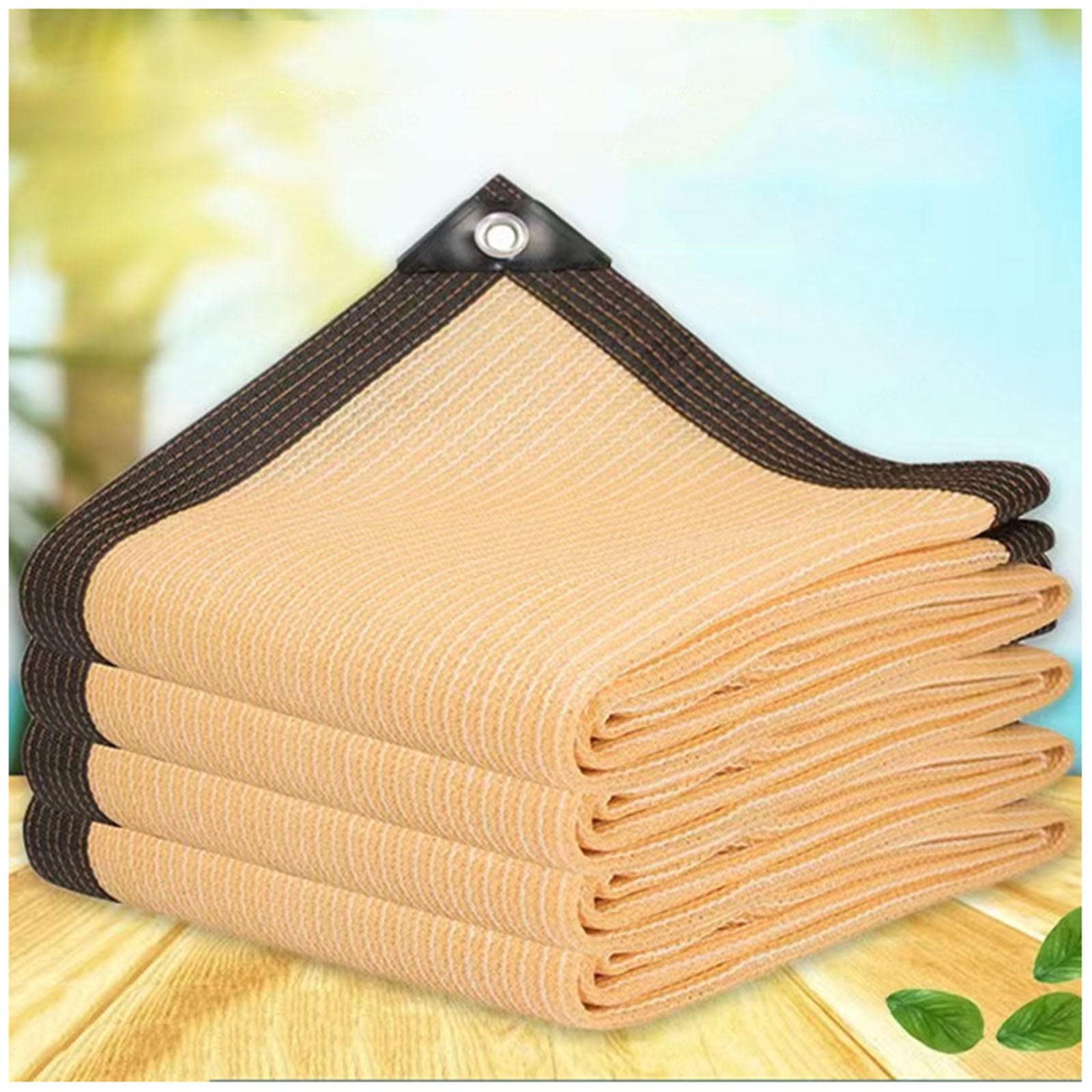 Gewächshaus-Schattierungsnetz 90% Sonnenschutz, Beige – Mit Ösen, Verschiedene Größen (z.B. 2x6 M)