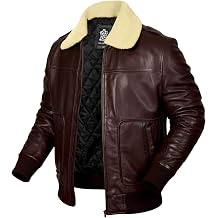Men's Real Lambskin Leather Bomber Jacket Aviator Style