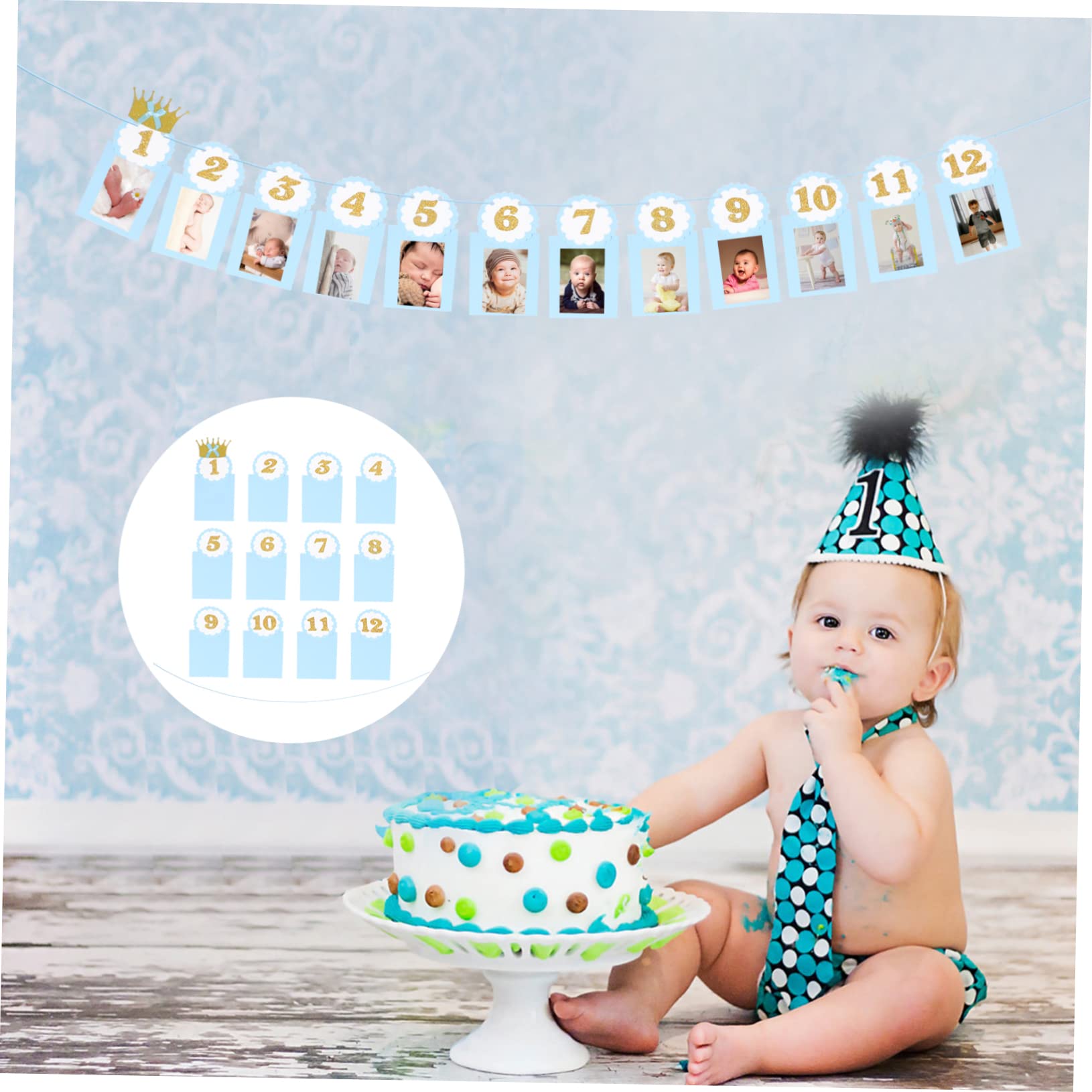 Toyvian 3 Set Di Banner Fotografici Per Il Primo Compleanno Attraenti Decorazioni Per Il Compleanno Del Bambino Articoli Per Feste