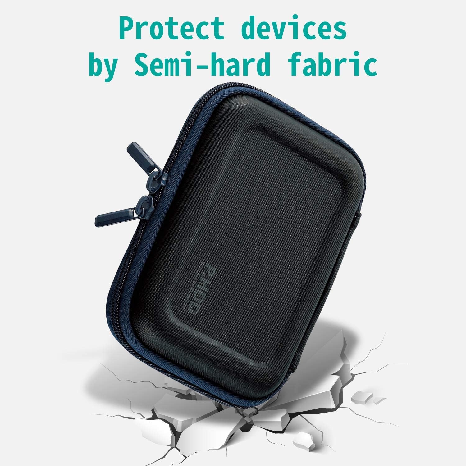 ELECOM HDC-SH001BK Portable Hard Drive Case Semi-Hard Small Size with Hard Drive Drop Protection Net Black