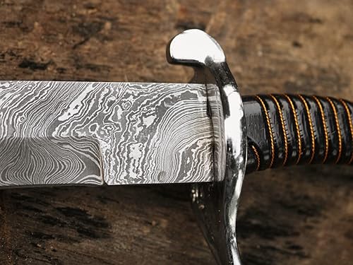 Miniatura 9 de Espada  Espada de Damasco  Espada Tanto  Espada Bruja  Espada forjada a mano  espada larga 24 pulgadas  Espada vikinga  Espada forjada con funda de