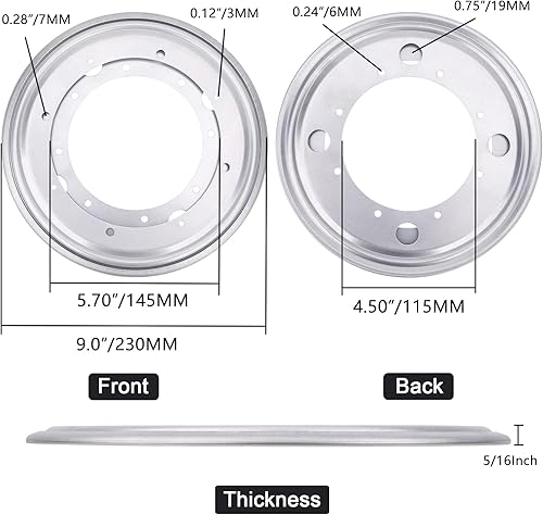 Miniatura 2 de Lazy Susan Hardware - Juego de 3 placas giratorias de rodamiento de bolas de 9 pulgadas de grosor de 516 pulgadas de grosor, capacidad de 750