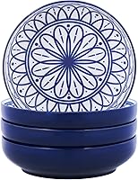 Vista 7 de Yundu Juego de 4 cuencos para pasta de 38 onzas, cuencos grandes de porcelana para servir ensaladas, aptos para microondas y lavavajillas