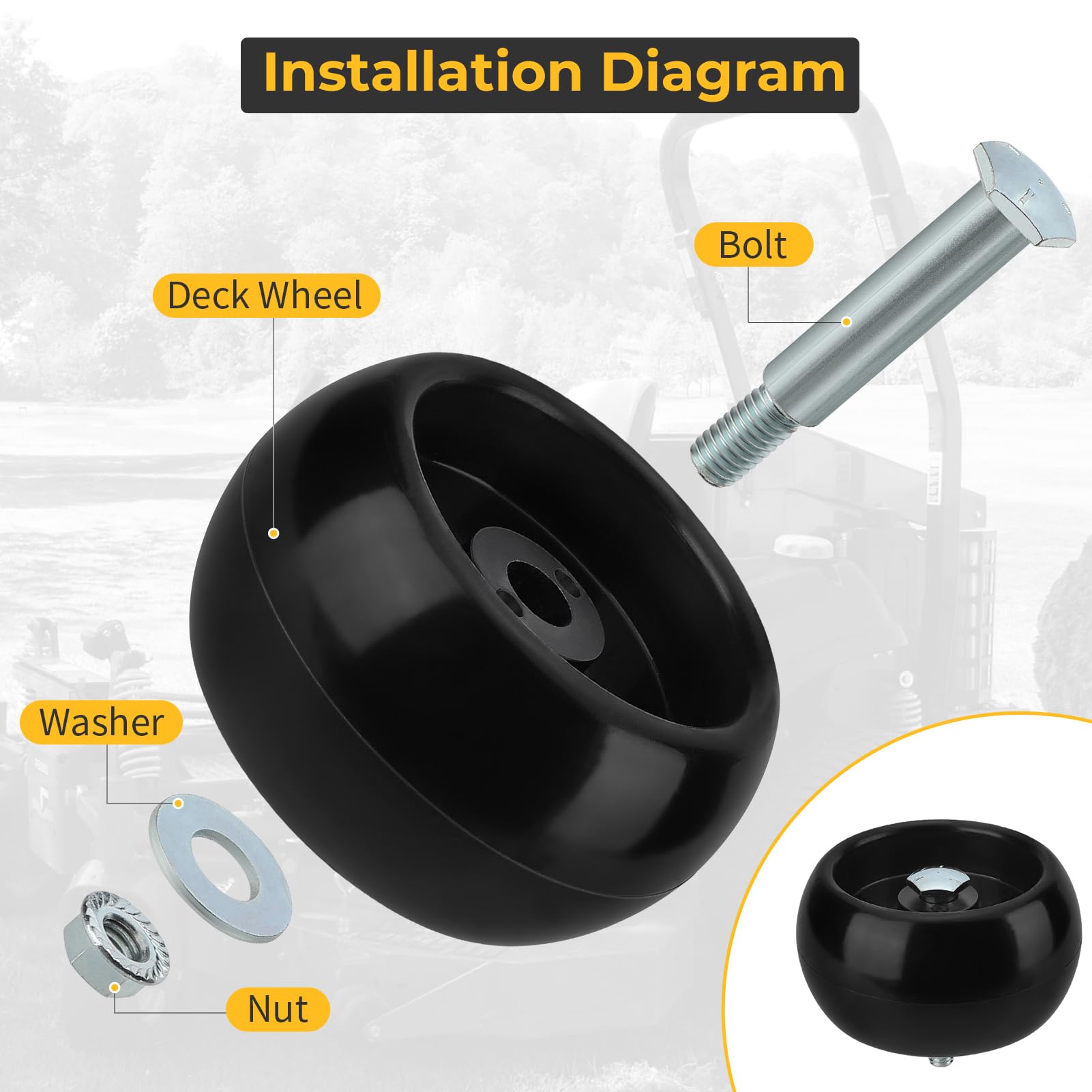 MORRS ローラー Amazon.com: 4Pcs Deck Wheel Kit 1714760 2108765 for Ferris