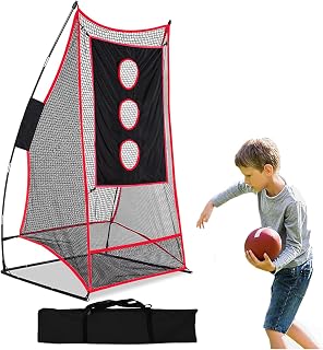 Football Kicking Cage Net: Practice Catching Net for Kicking, Passing & Quarterback Drills Backyard Portable with Carry Bag