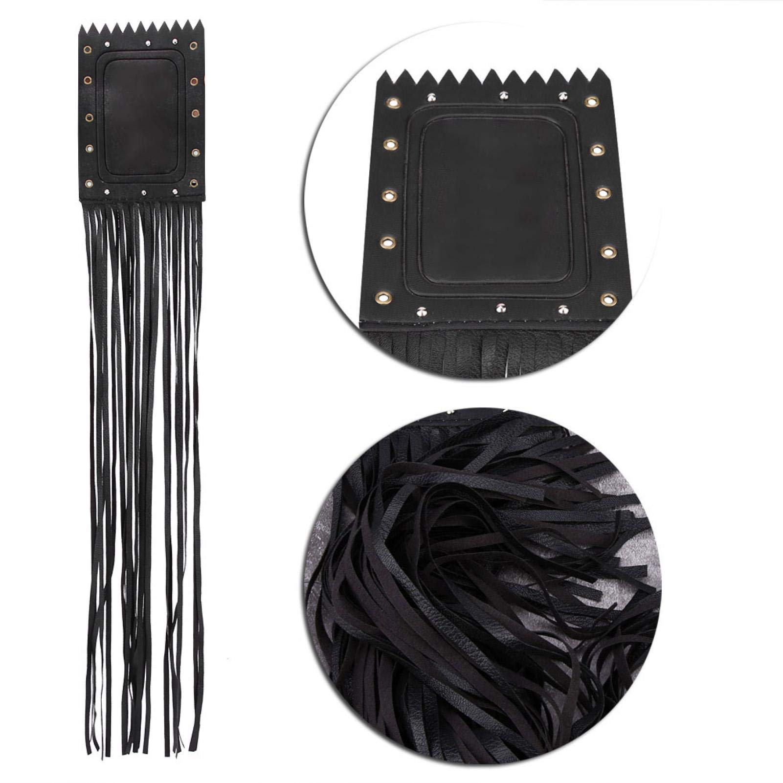 Gonnely Frange Moto, 2 Pezzi Generale Nero Moto in Pelle Sintetica Manubrio Tassel Fringe Grip Cover Lever