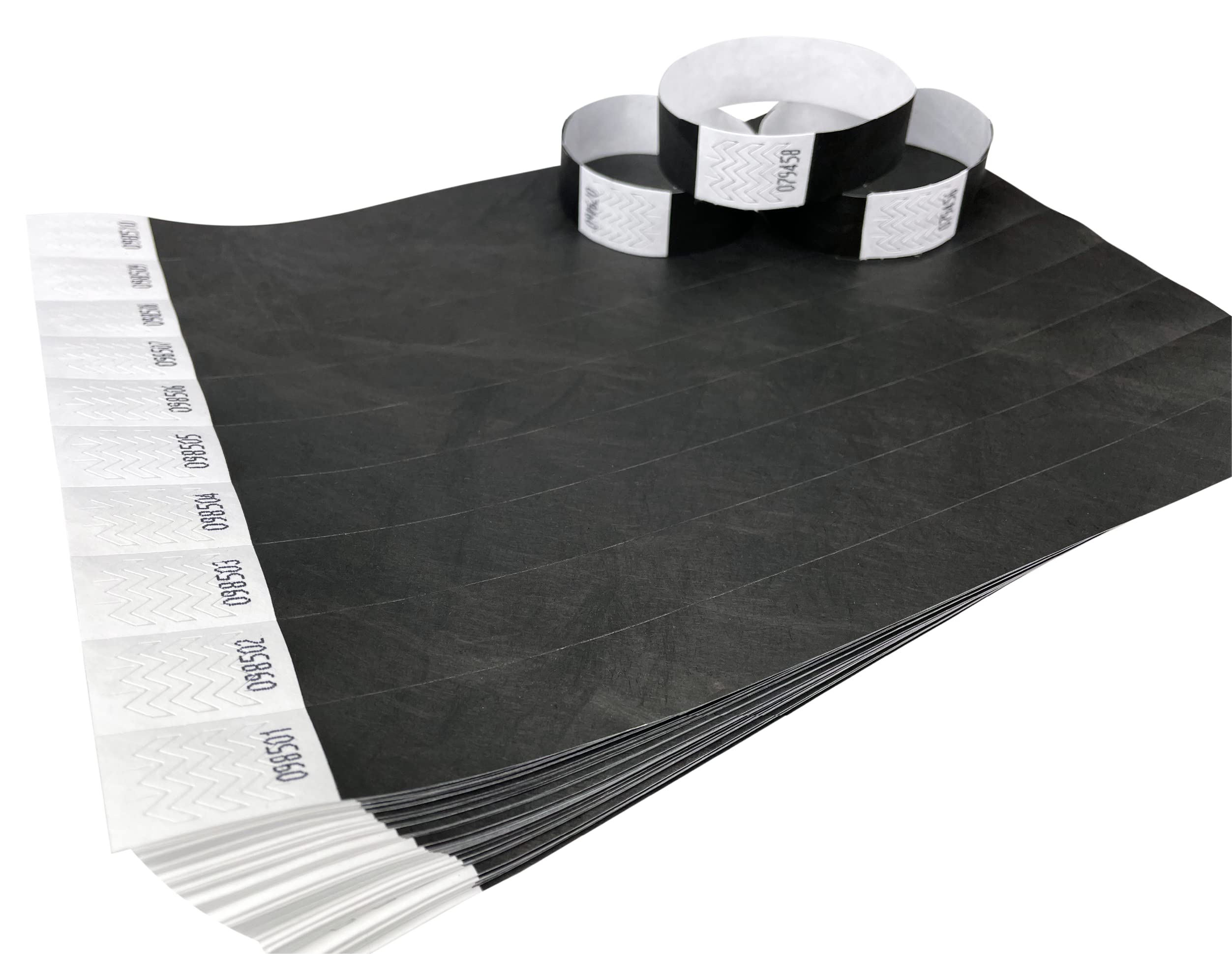 2000 Wristbands Black Tyvek Identification Wristbands for Events, Security, Parties, Festivals