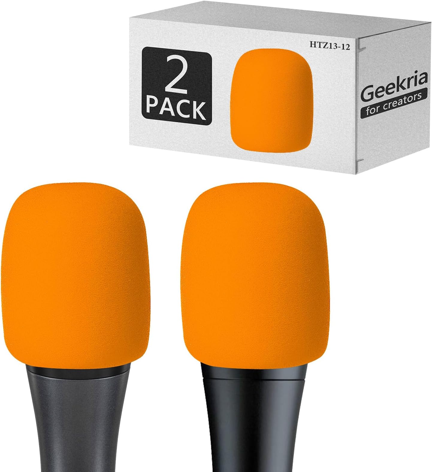 for Creators Foam Windscreen Compatible with Sennheiser E 935, E 945, E 835, E 845-S Microphone Antipop Windshield, Mic Wind Cover, Sponge Foam Filter (Orange / 2 Pack)