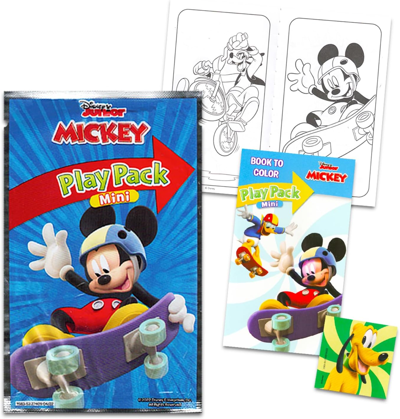 Mickey Mouse Valentine's Day Classroom Gift Exchange Bundle - 24 Mickey Mouse Mini Coloring Activity Books for School Valentines Cards, Stickers | Valentines Kids Party Favors