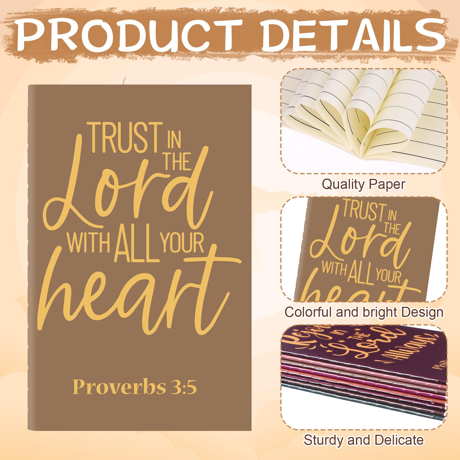 WWmily 32Pcs Christian Gift Set Bible Verse Notebooks and Pens Bulk Journal Christian Notebooks Ballpoint Pen Religious Gift Inspirational Scripture Gifts for Him Her Church Coworker School Supplies - Image 3