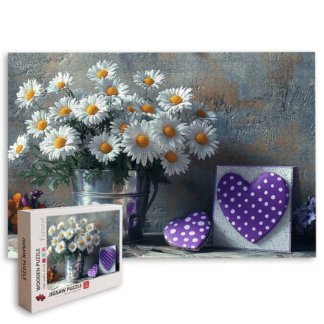 Puzzle 5000 elementów, stokrotki, puzzle dla dorosłych, drewniane puzzle