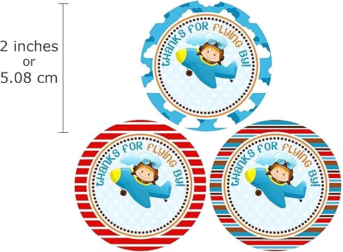 Miniatura 2 de Etiquetas adhesivas de agradecimiento de piloto de avión para niños, regalos de fiesta de baby shower, juego de 30