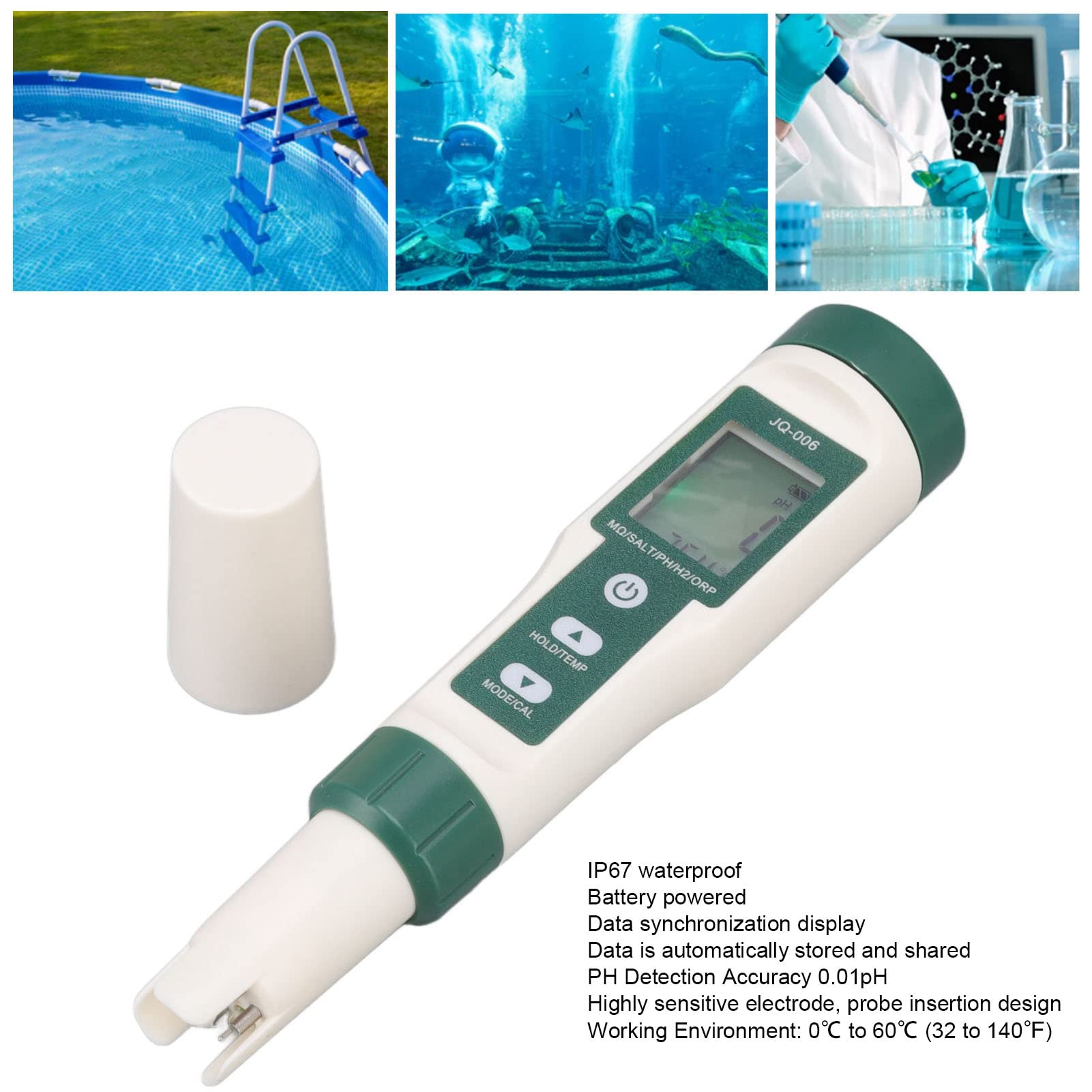 Cyfrowy Miernik PH, 10 w 1 Tester Wody Bluetooth, Monitor Parametrów pH, TDS, SALT, SG, ORP, EC, Temperatura, Do Wody Pitnej, Basenu, Akwarium, Hydroponiki