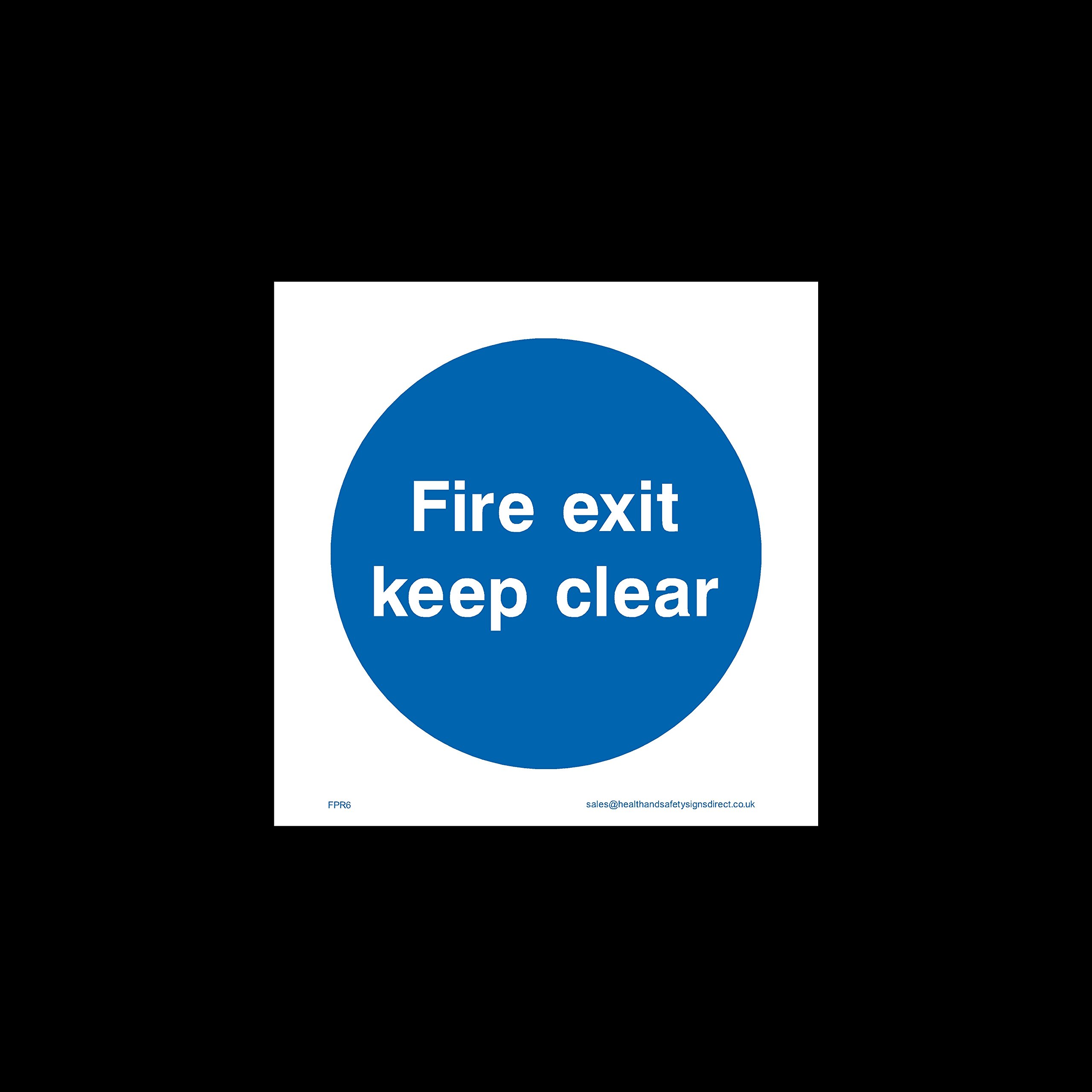 Fire exit keep clear Plastic Sign - Fire Exit, Gangway, Emergency, Route - (FPR6)
