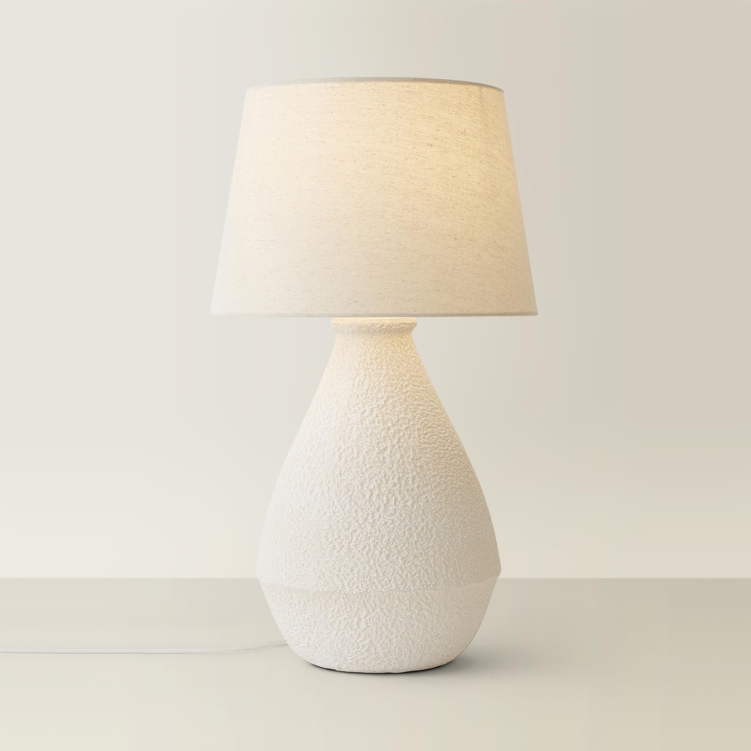 ValueLights | Helena Natural Taper Shade Cream Speckled Ceramic Hand Finished Table Lamp | Table Lamps, Home Décor & Improvement Essential