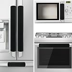 Ziyaot 5Pcs Réfrigérateur Poignée de porte Housse de cuisine lavable Poignées de décoration Frigidaire Four Micro-ondes Lave-vaisselle Protecteur antidérapant, garder hors empreintes digitales