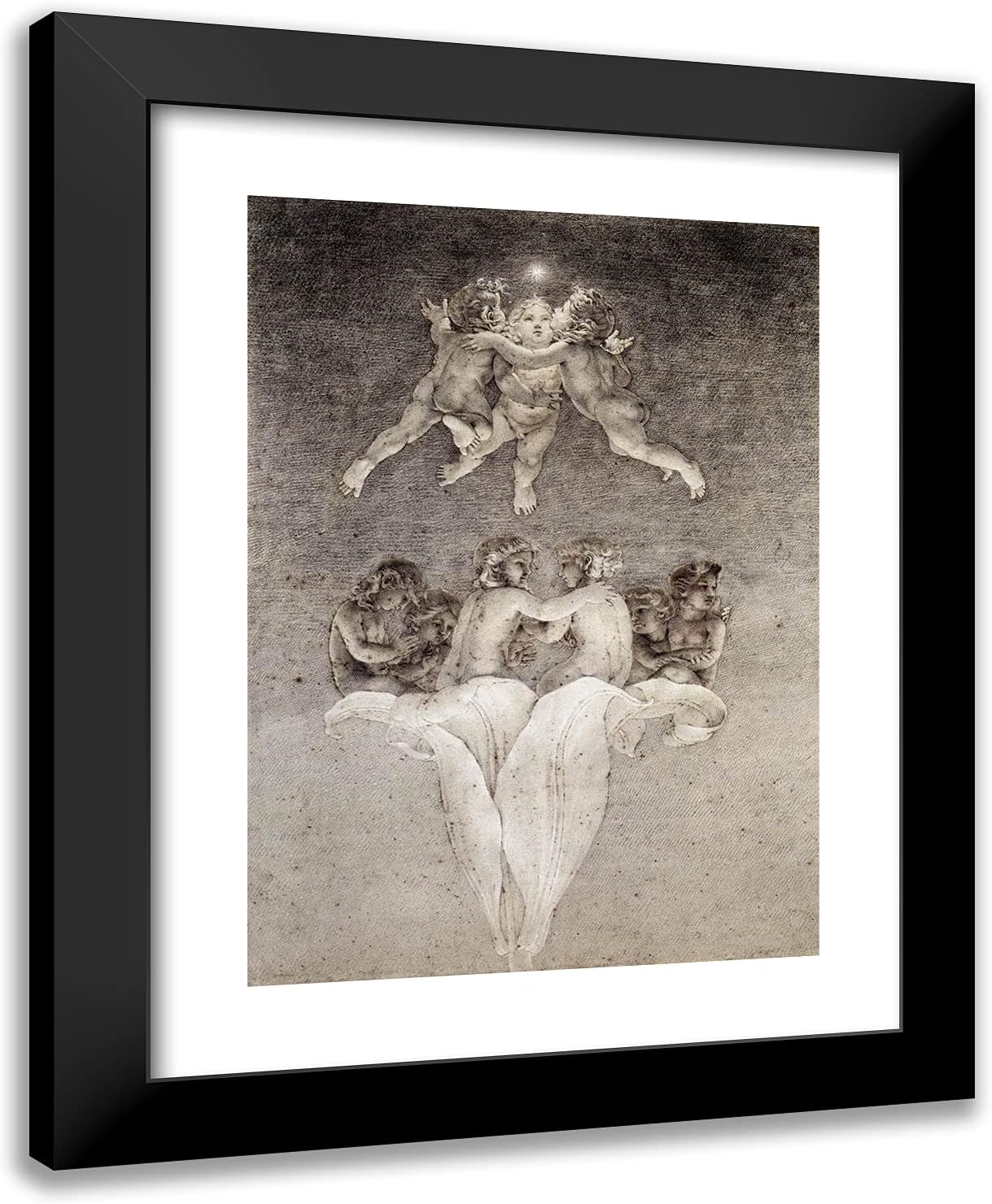 ArtDirect Runge, Philipp Otto 19x24 Black Ornate Framed Art Print with Double Matting Titled: Lily of Light and Morning Star