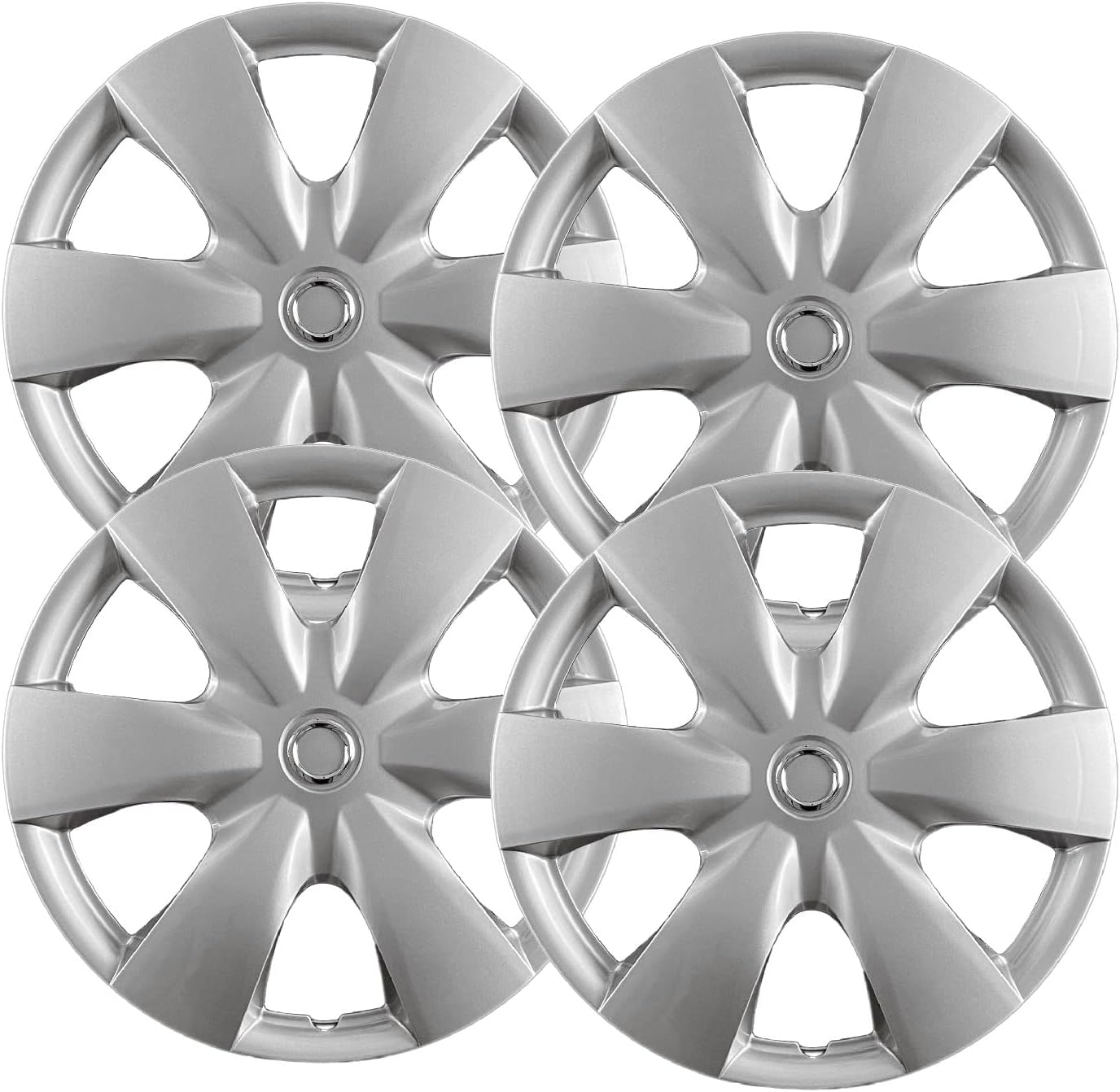 Amazon.com: Hubcaps.com - Premium Quality 15 inch Silver Hubcaps fits ...