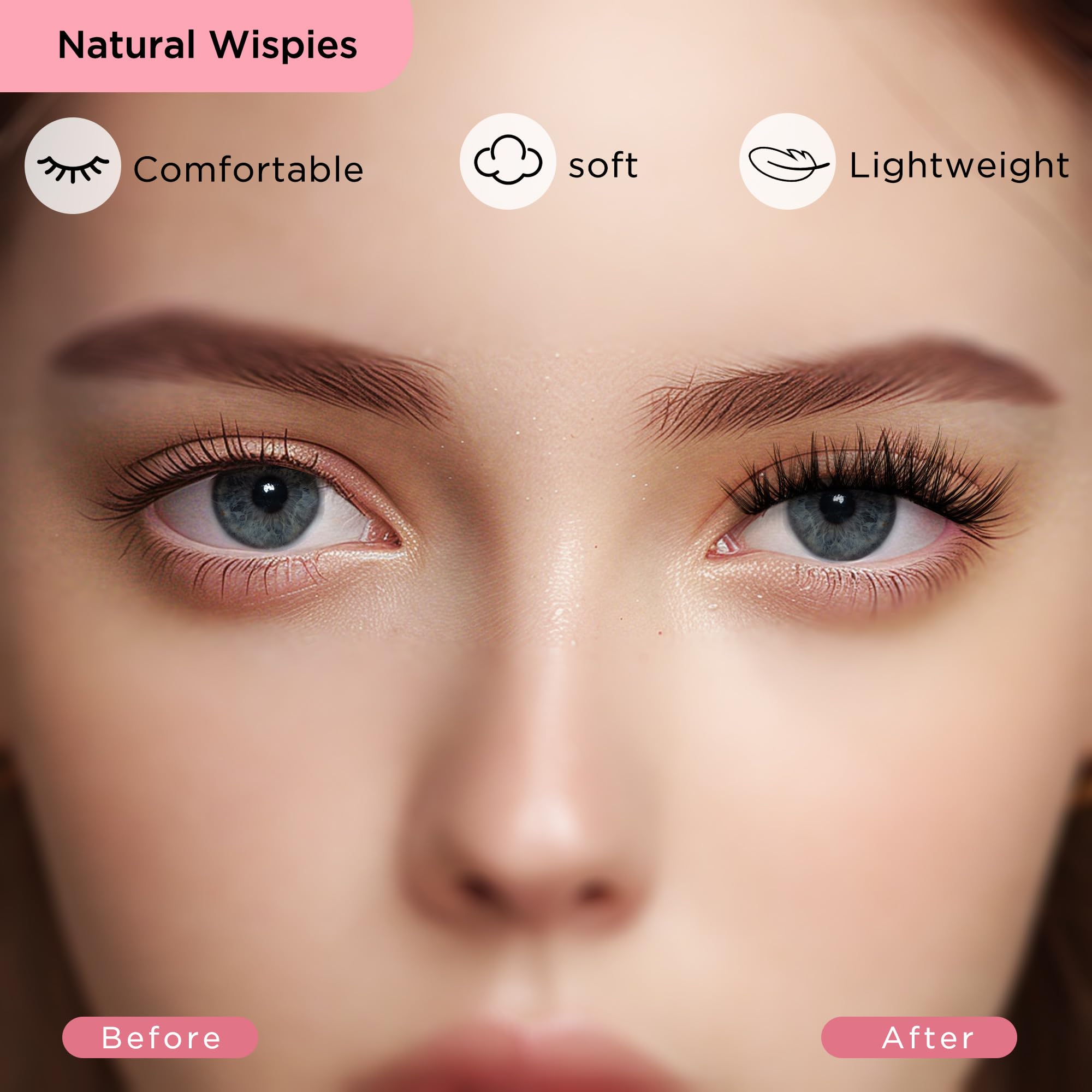 BEYELIAN Cluster Lashes, D Curl Cluster Eyelash Extensions, 168 Pcs Wispy Natural Look Lash Clusters Super Thin Band - Image 3