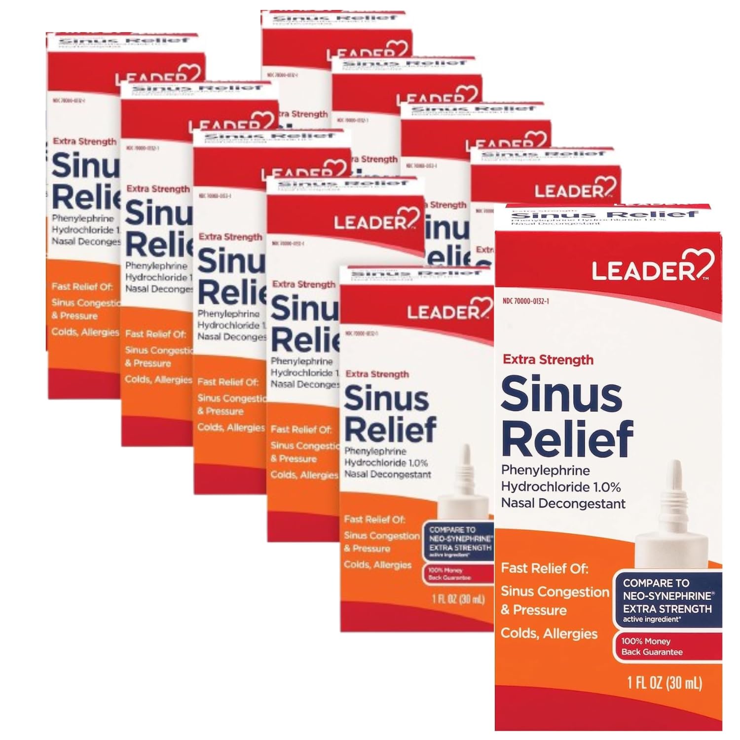 Leader Extra Strength Sinus Relief, Fast Acting, Sinus Decongestant, Nasal Congestion Relief Spray, Cold & Allergy 30 mL Bottle (Pack of 4) — Amazon image 8
