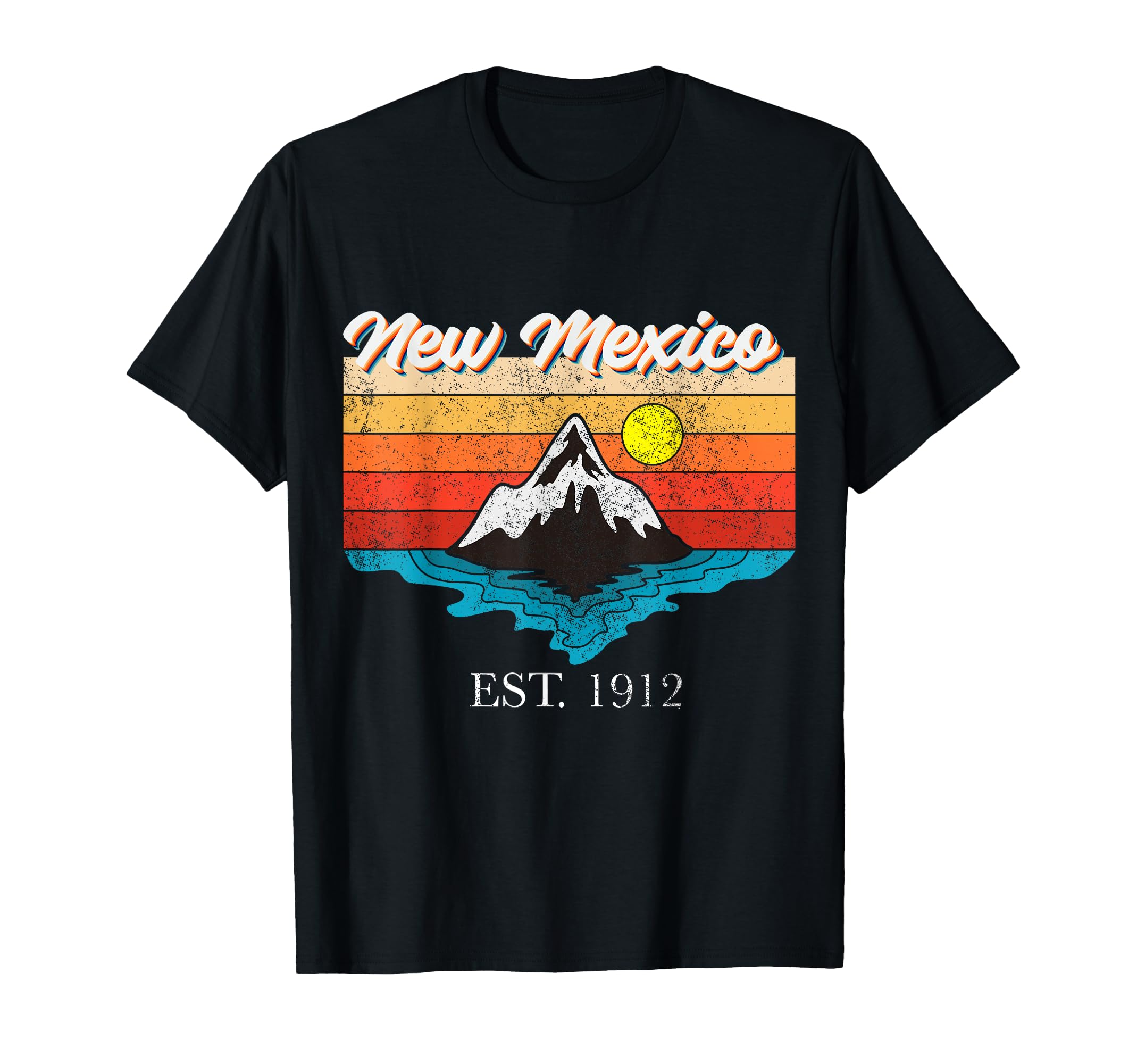 New Mexico Retro TeesNew Mexico Mountain River Retro Sunset USA Trip New Mexico T-Shirt