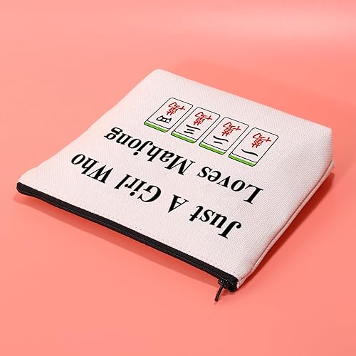 Miniatura 5 de JXGZSO Lucky Mahjong Tiles Bag Just A Girl Who Loves Mahjong - Bolsa de almacenamiento para juegos de mesa Mahjong (bolsa de Mahjong)