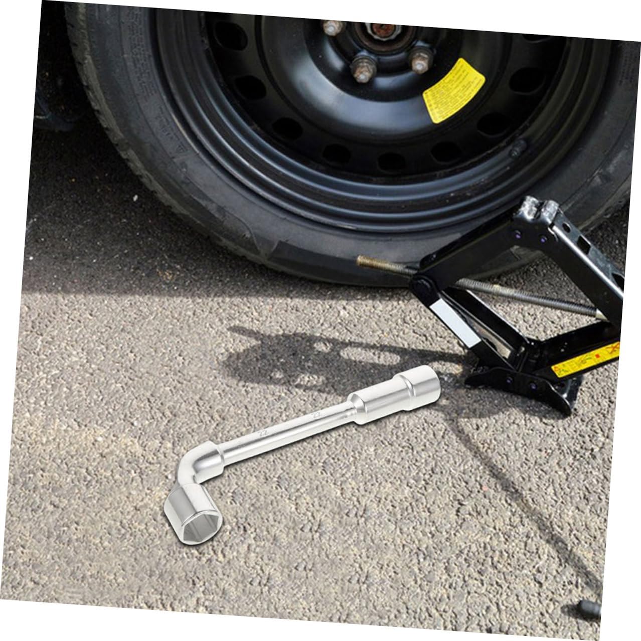 L-shaped Socket Wrench 21mm Angled Socket Tire Repair Tool Spare Tire Wrench for Automotive and Motorcycle Maintenance