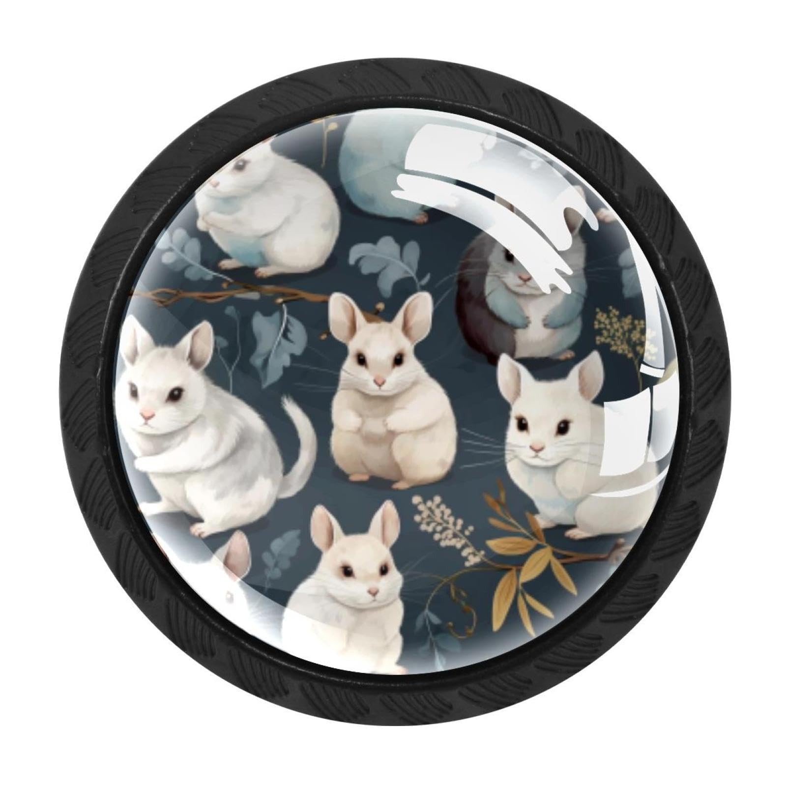 Chenzzzz Multicolored 09 4 Pack Chinchilla Drawer Knob Cabinet Hardware