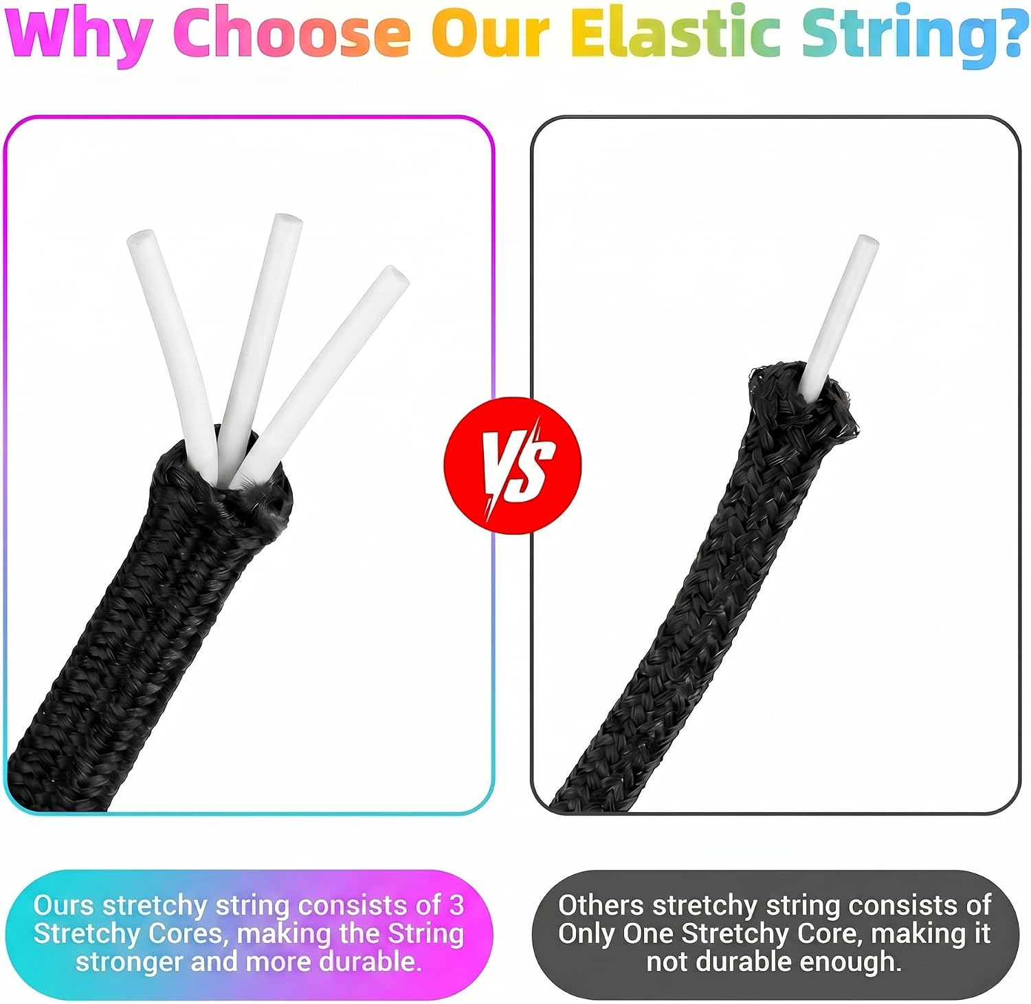 Stretchy Bracelet String Kit with Scissors & Beading Needle, 4 Rolls 1mm Sturdy Elastic String for Bracelets, Jewelry Making, Necklaces, Beading and Crafts 660FT (Black*2, White*2)