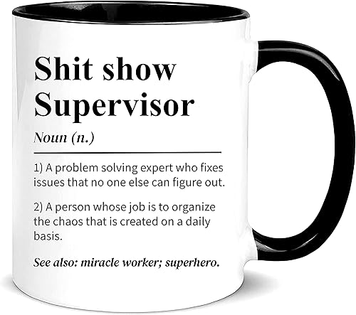 Shit Show Supervisor - Taza de cerámica para cafété, taza de café y té, moderna y humorística para oficina