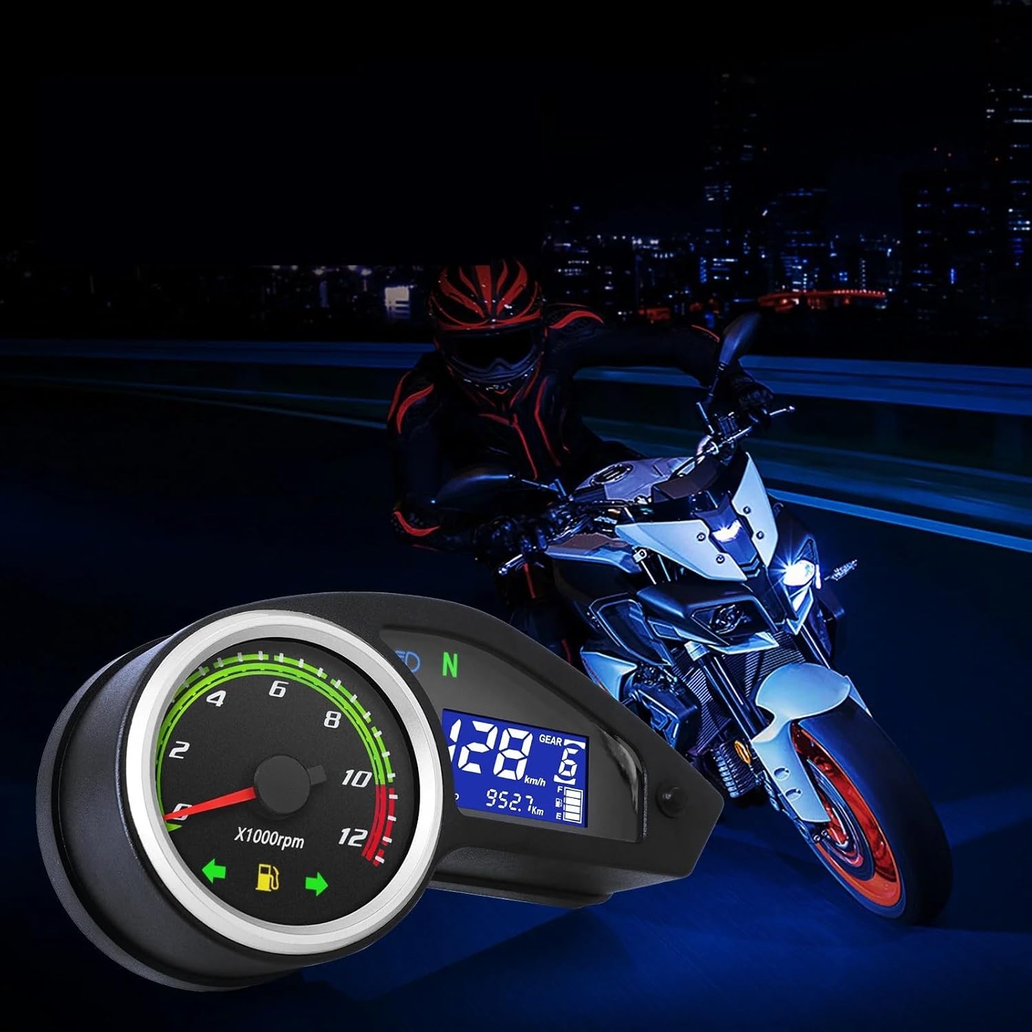 Motorcycle Odometer Gauge Motorcycle Tachometer with Turn Signal Light for NXR150 NXR125 Bros 2003-2014 for CRV Digital Odometer Tachometer MPH