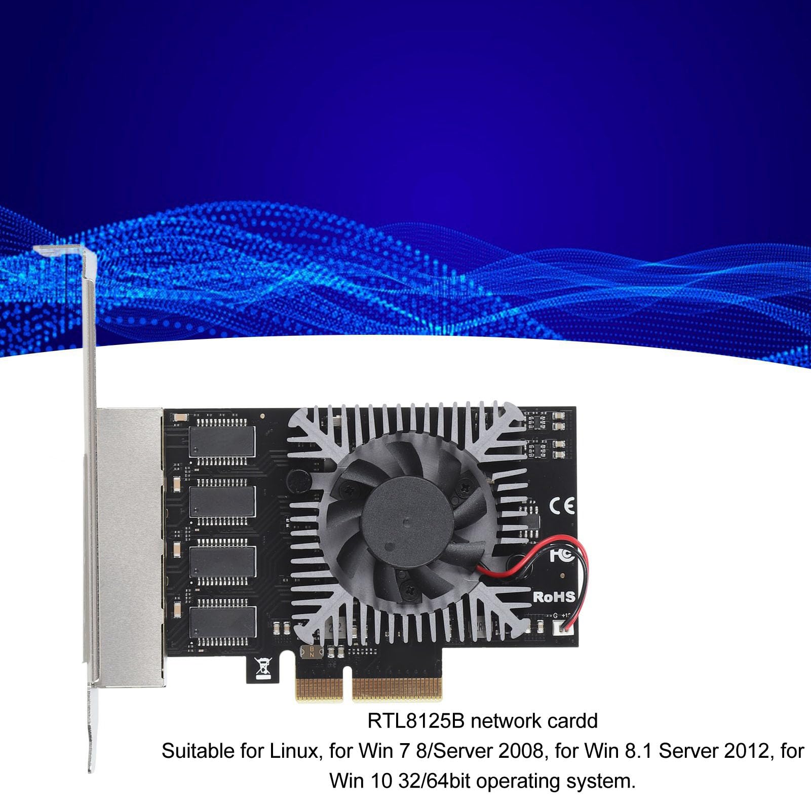 Carte Réseau D'Ethernet de la Carte Réseau T PCIe de Réseau de 2.5Gbps PCIe pour Linux pour Windows Carte Réseau du Gigabit 2.5G, 4 Carte Réseau D'Ethernet du Gigabit PCIe de Port