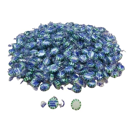 Miniatura 4 de Caramelos duros de menta verde sin azúcar, bolsa a granel de 3 libras envueltos individualmente, aptos para dieta cetogénica y diabéticos, caramelos