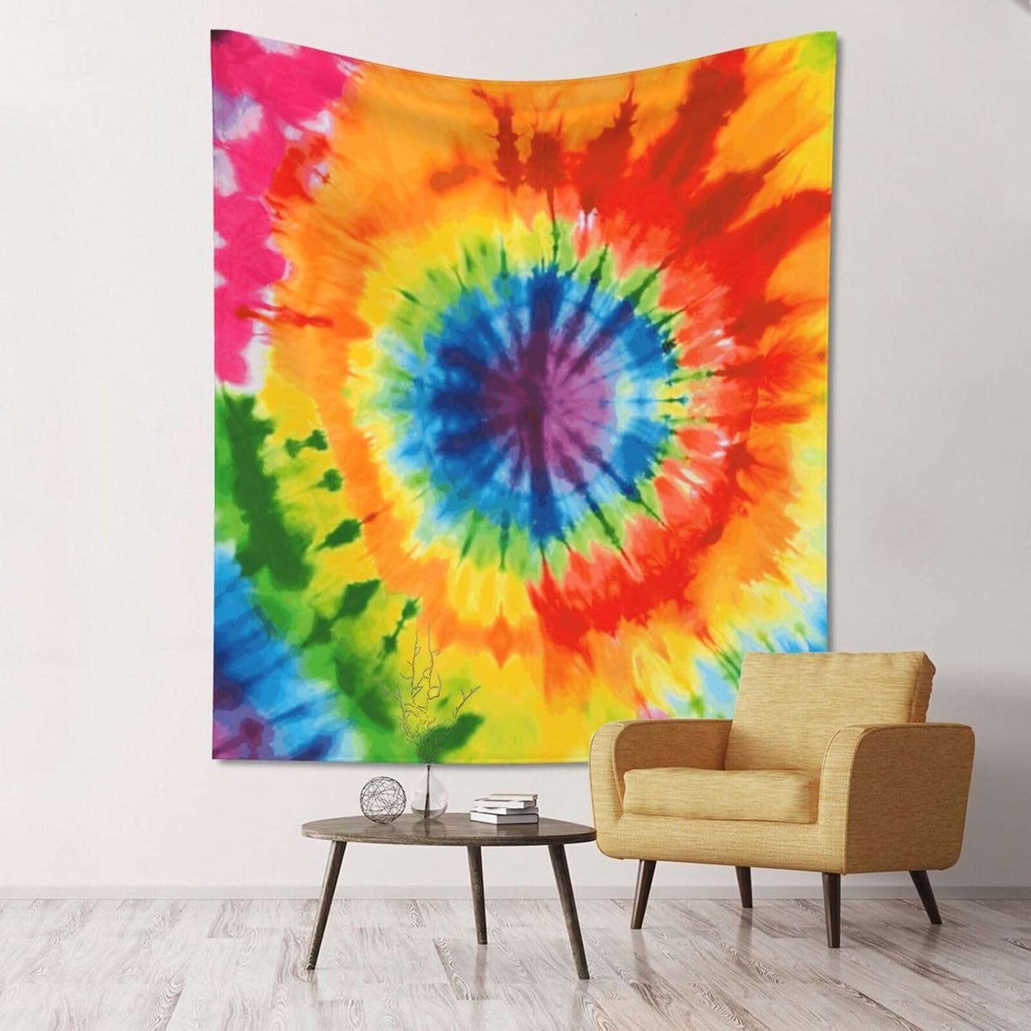 WEIHAKO Tapestry Wide Wall Hanging Tapestry Lightweight Wall Blanket Tie Dye Tapestry Vintage Mural Wall Art Home Decor Aesthetic Tapestries for Bedroom Dorm Living Room 60x51 Inch