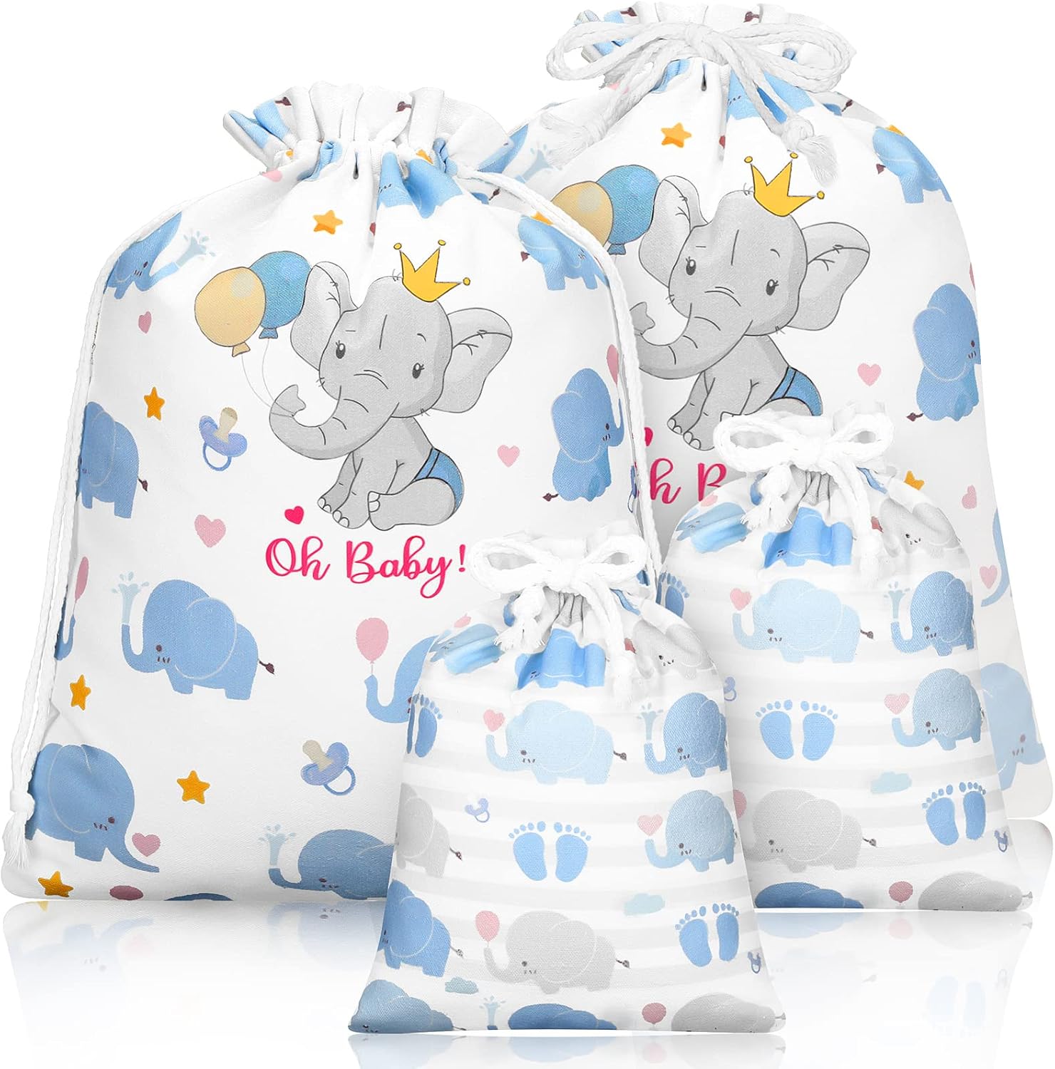 Tudomro 4 Pieces Large Gift Bag with Drawstring Baby Shower