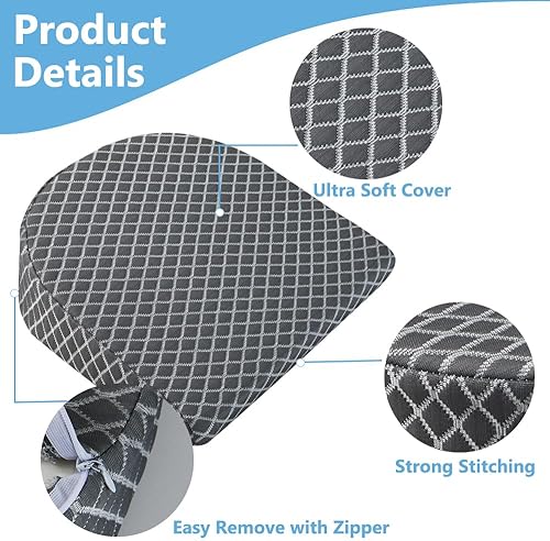 Miniatura 5 de Big Hippo Almohada de cuña de espuma viscoelástica para embarazo, almohada de cuña para soporte del vientre, almohada de cuña de maternidad para