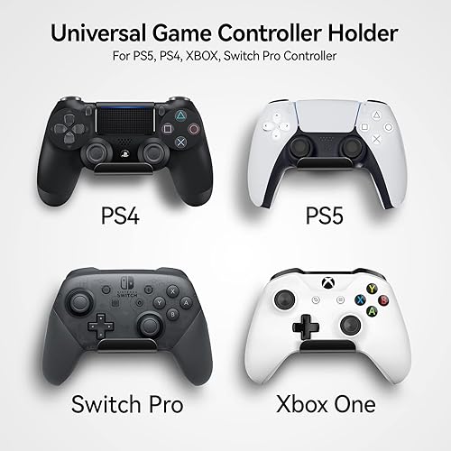 Miniatura 3 de 6amLifestyle - Juego de 2 soportes de pared con kit de luz RGB de 16 colores para Xbox One PS4 PS5 Switch Pro Gamepad Controller Stand Holder