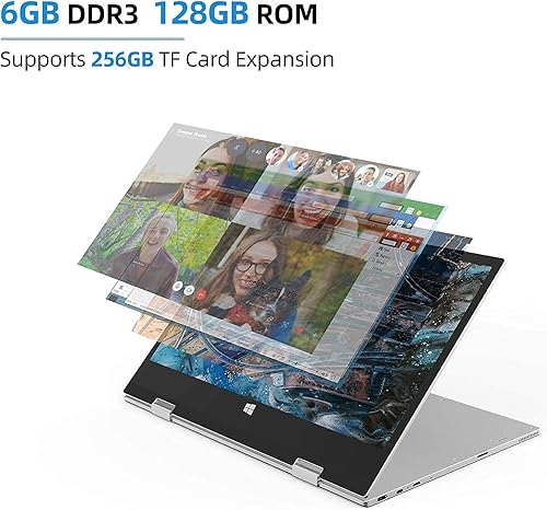 Miniatura 3 de jumper Portátil 2 en 1, Intel Celeron de cuatro núcleos, Intel HD Graphics 500, pantalla táctil FHD de 11.6 pulgadas (1920 x 1080), 6 GB de RAM 128