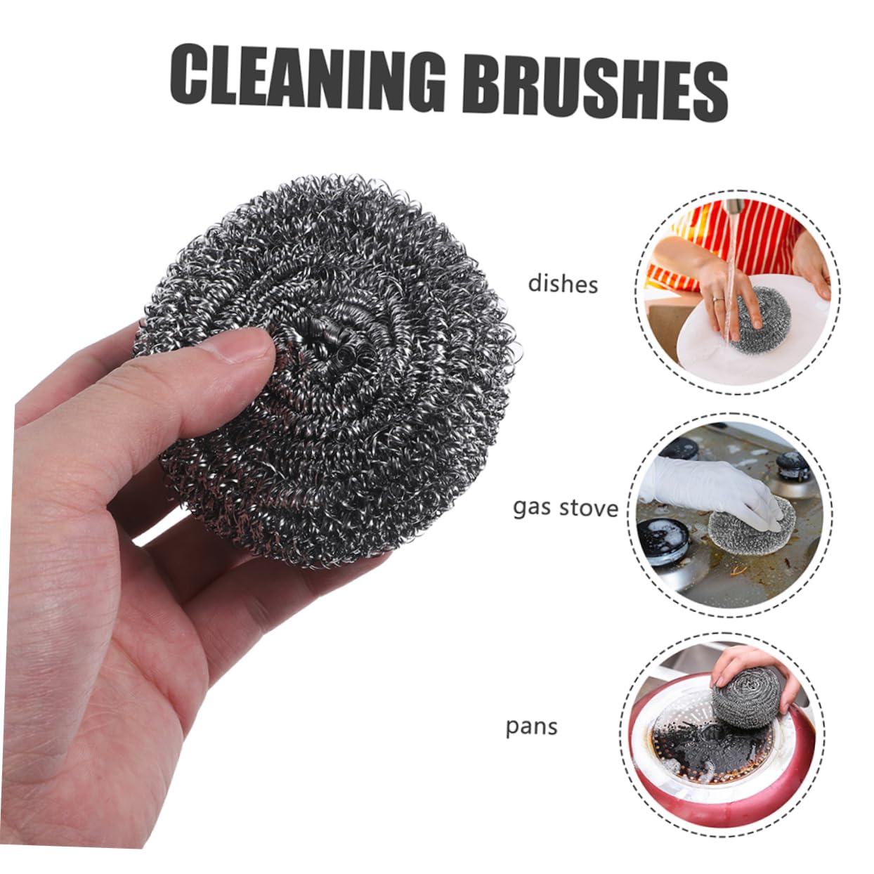 ERINGOGO Unique Design Stainless Steel Wire Ball Metal Brush Grill Stone Cleaning Pot Washing Brush