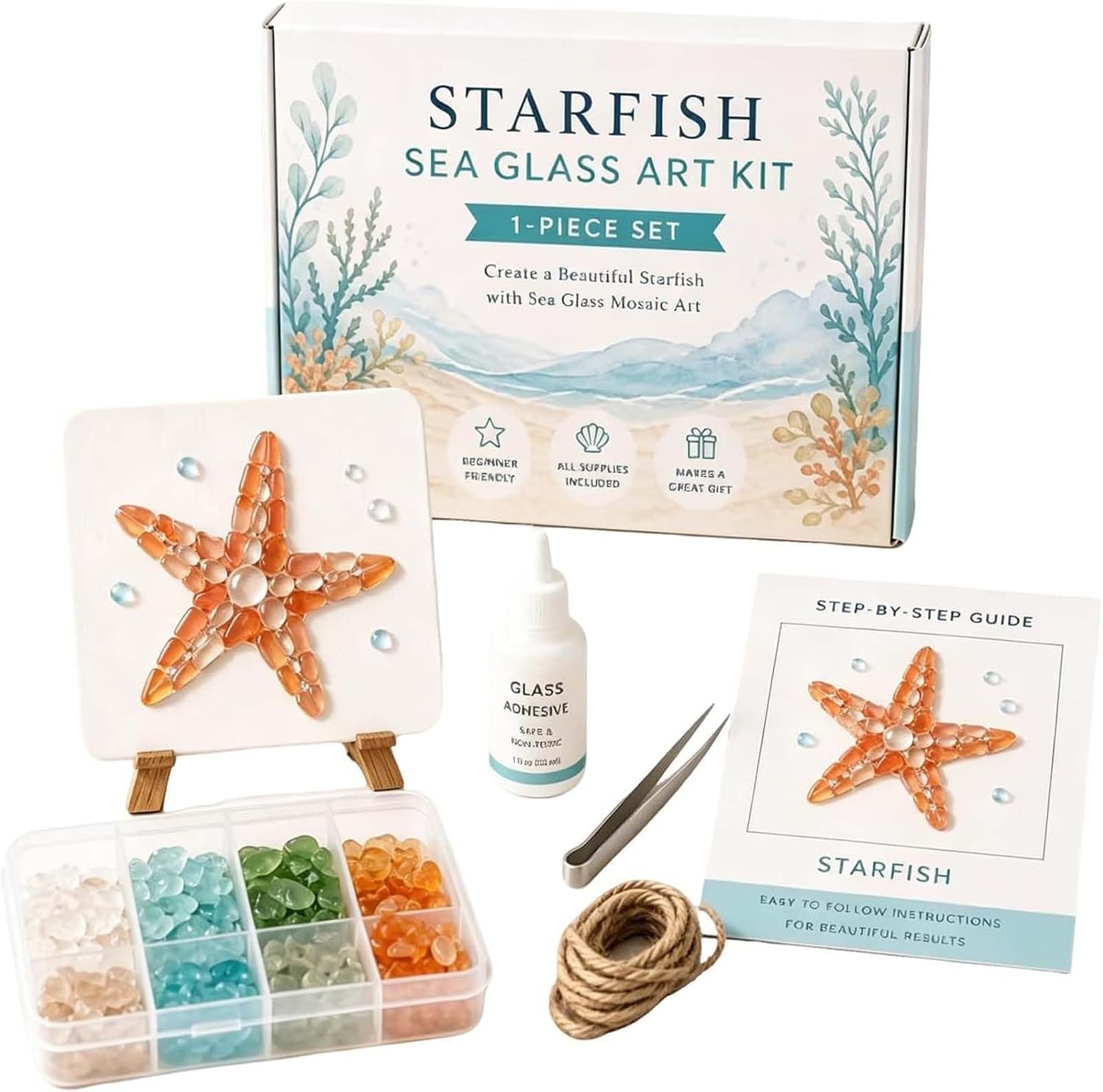 Sea Glass Art Kit, DIY Beach Art Kit, Handmade Painting Animal Decor，D