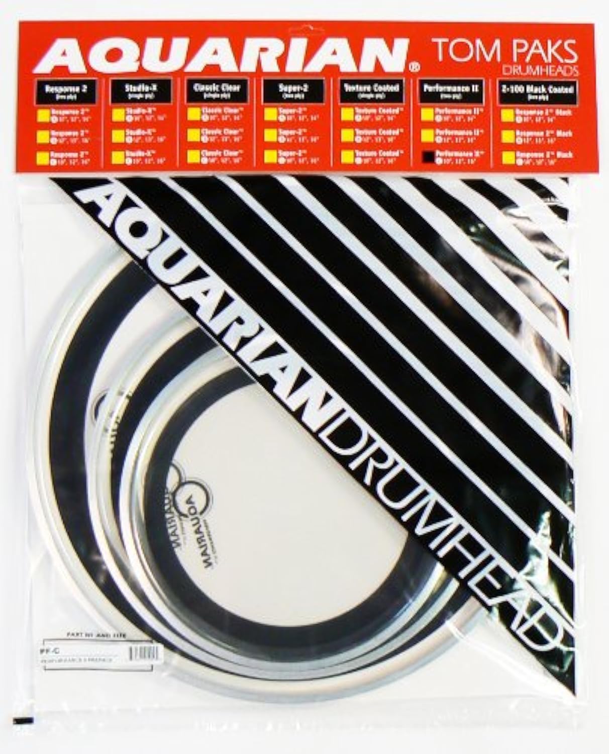 Aquarian Drumheads PF-C Performance II Tom Pack 10,12, 16-inch