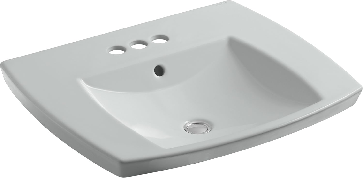 KOHLER K-2381-4-95 Kelston Self-Rimming Bathroom Sink with 4" Centers, Ice Grey - Bathroom Sinks ...