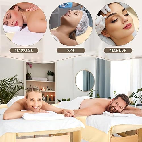 Miniatura 6 de Mixweer Juego de 9 piezas de 3 sábanas para mesa de masaje, incluye sábanas de masaje, funda para masaje, funda para reposo facial, funda para cama
