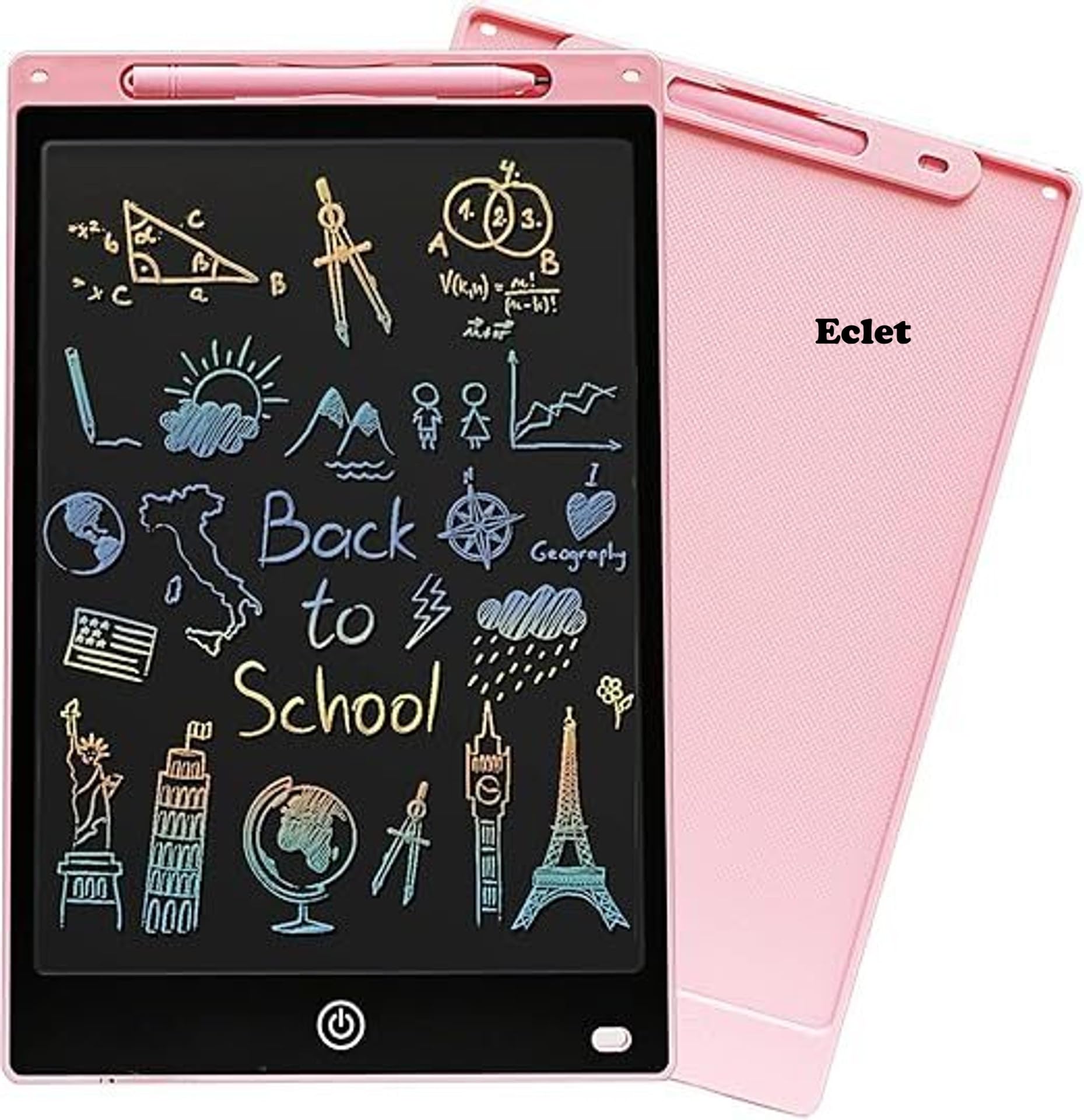 Eclet 8.5-Inch Digital Writing Slate for Kids, Reusable LCD Doodle Board with Stylus for Drawing, Handwriting Practice, Notes, Learning & Everyday Creative Play - C