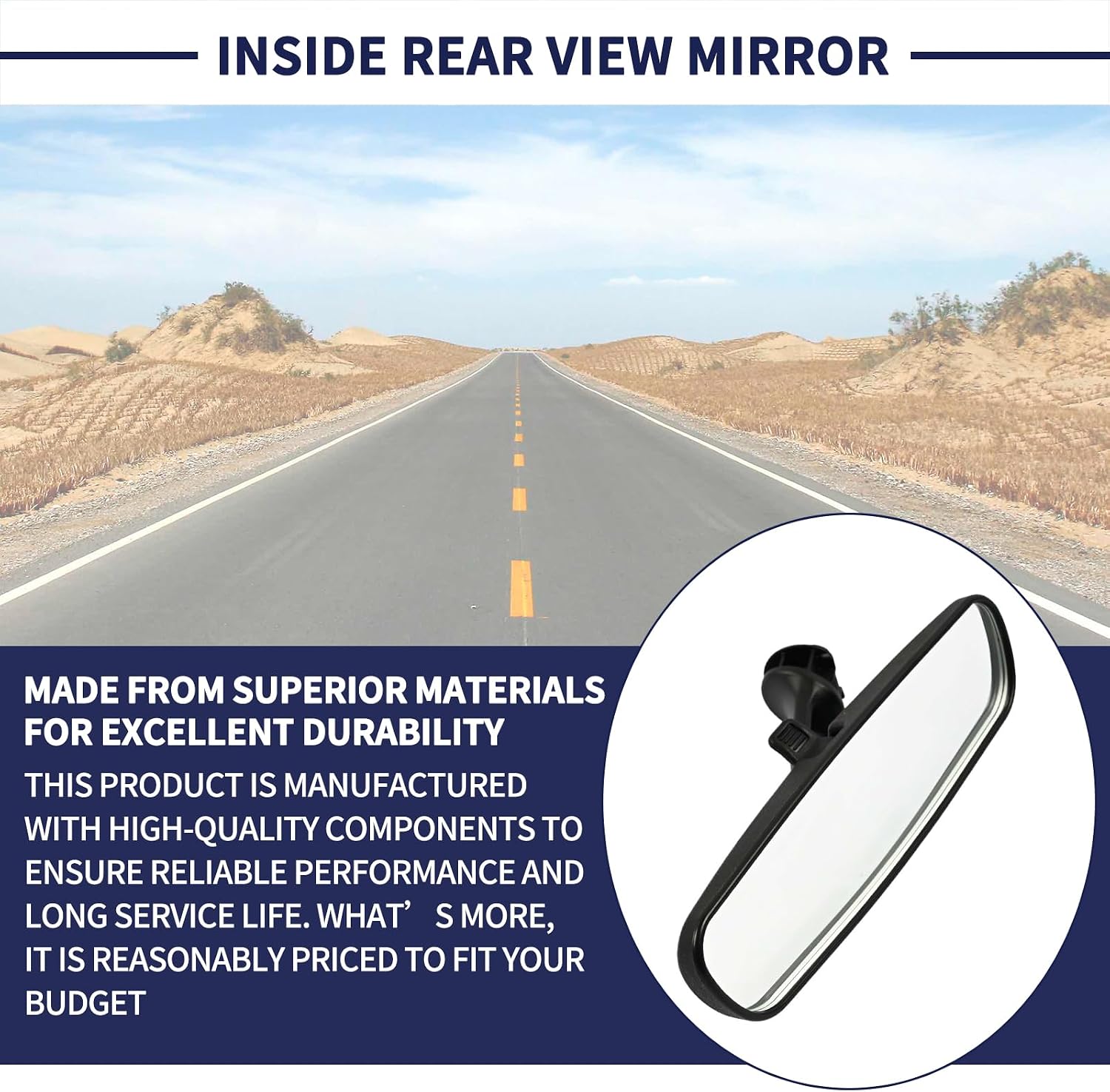 68297610AA Inside Rear View Mirror Compatible with Jeep Wrangler 2018-2025, Gladiator 2020-2025 Replace 68297610AB Interior Rearview Mirrors